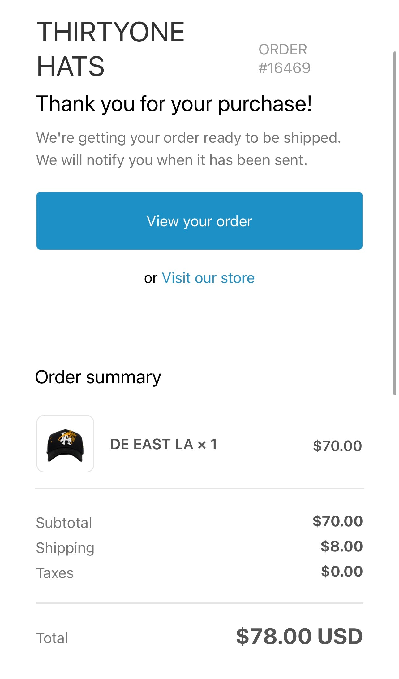 Thirty One Hats “DE EAST LA”